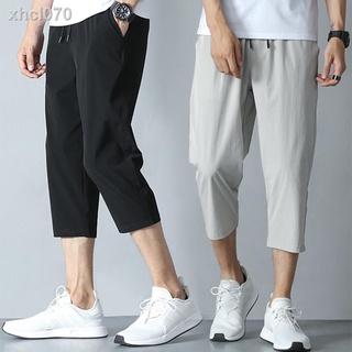 Pants Male Thin Eight Casual Shorts Sports Air Conditioning Pants Ice Silk