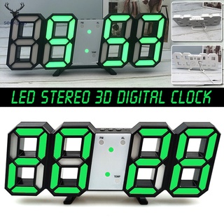 3D Digital Clock USB Hanging Wall Clock 12/24 Hour Time Display LED Night Light Desk Decor 23*4.5*9cm