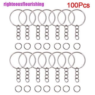 Righteousflourishing 100Pcs Keyring Keychain Split Jump Rings Bulk Ring DIY Jewelry Key Chain Craft (1)