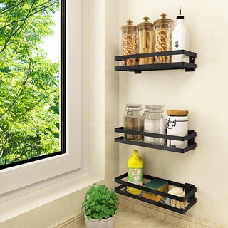 Kitchen Organizer Wall Mount Bracket Holder Wall Storage Shelf For Spice Jar Rack Cabinet Shelves (2)