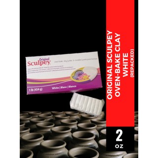 Sculpey Original Oven-Bake Clay WHITE 1.8 oz (Repacked) Firm Sculpting Molding Compound Sculpture