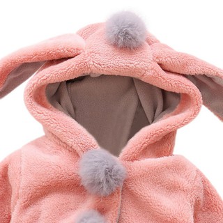 Cute Rabbit Ear Hooded Kids Children Baby Girls Coat Outerwear Tops (7)