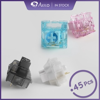 Akko CS Switches with Stable Dustproof Stem for MX Mechanical Keyboard (45 pcs, Jelly Black/ Blue/ Pink/ White)