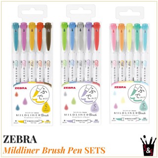 ZEBRA Mildliner Brush Pen Highlighters SETS - AUTHENTIC