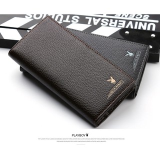 PlayBoy Classic Style Men's Long Soft Leather Mobile Phone Bag Multi-Card men Card Package