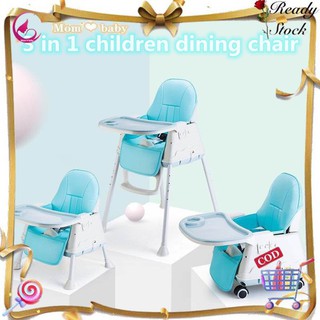 【Ready Stock】◊☃☬Cushion Booster 3 In 1 Folding Portable Plastic Dining Feeding Baby High Chair Phili