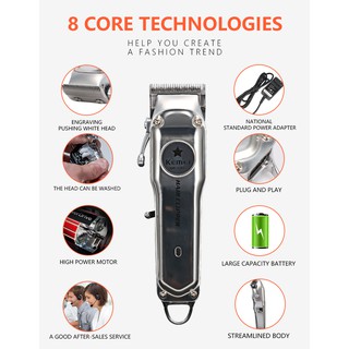 Kemei KM-1997 rechargeable hair clipper electric hair trimmer professional hair clipper full metal (8)
