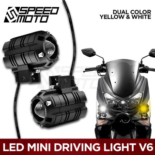 MOKOTO MINI DRIVING LIGHT V6 4WIRES KOREAN LED CHIP WHITE AND YELLOW LED LIGHTS MOTO-4561 SPEEDMOT
