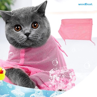 woodBoat Cat Washing Bag Anti-scratch Mesh Bathing Bag Pet Cleaning Supplies for Bathroom