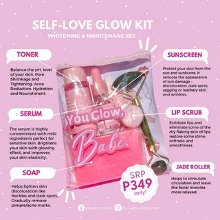 YOU GLOW BABE (Self Love Glow Kit and Love Promo edition) trending skincare set with freebies