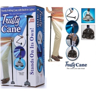 Sturdy Foldable Trusty Cane with LED Lights, Tungkod Baston Walking Stick Cane For Elderly & Seniors