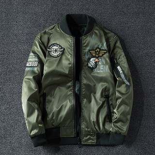 New Mens Bomber Jacket Coat Male Both Sides Wear Embroidery Oversized 7XL Casual Pilot Jacket (5)