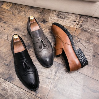 Men's Business Formal leather shoes Slip-On slip Loafer Low-Cut Tassel Shoes