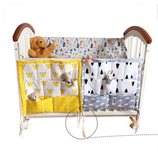 Muslin Bed Hanging Storage Bag Baby Organizer Toys Diaper for Crib Bedding Set (1)