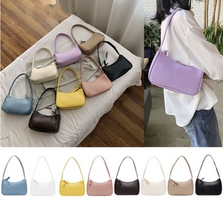 Korean Shoulder Bag Retro Baguette Bag Leather Hand Bag for Women