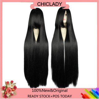 Women 100CM Long Straight Synthetic Lolita Cosplay Party Wig