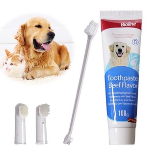 Bioline Dental Kit for Dogs Toothpaste & Toothbrush Pet Oral Teeth Cleaning Set (2)