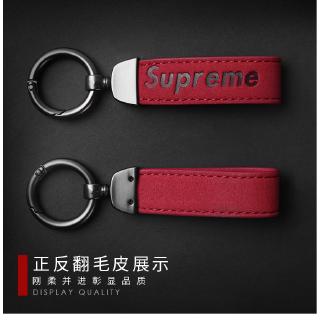 Supreme Tide Brand Fur Car Key Ring Pendant Metal Key Chain (7)