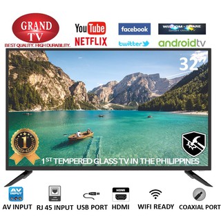 Grand 32" Smart LED TV with Tempered Glass Netflix Ready