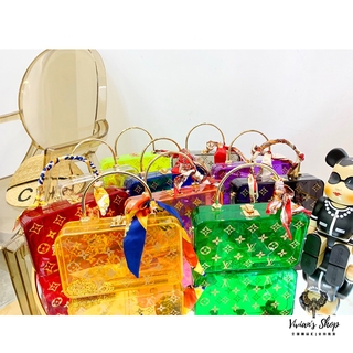 Louis Vuitton Mini Transparent Jewelry Box Handbag Women Chain bag Classic Colorful Lv Print