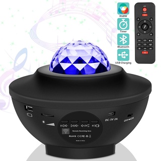❇﹊LED Ocean Star Projector Star Night Light Music Starry Water Wave LED Projector Light Bluetooth Pr