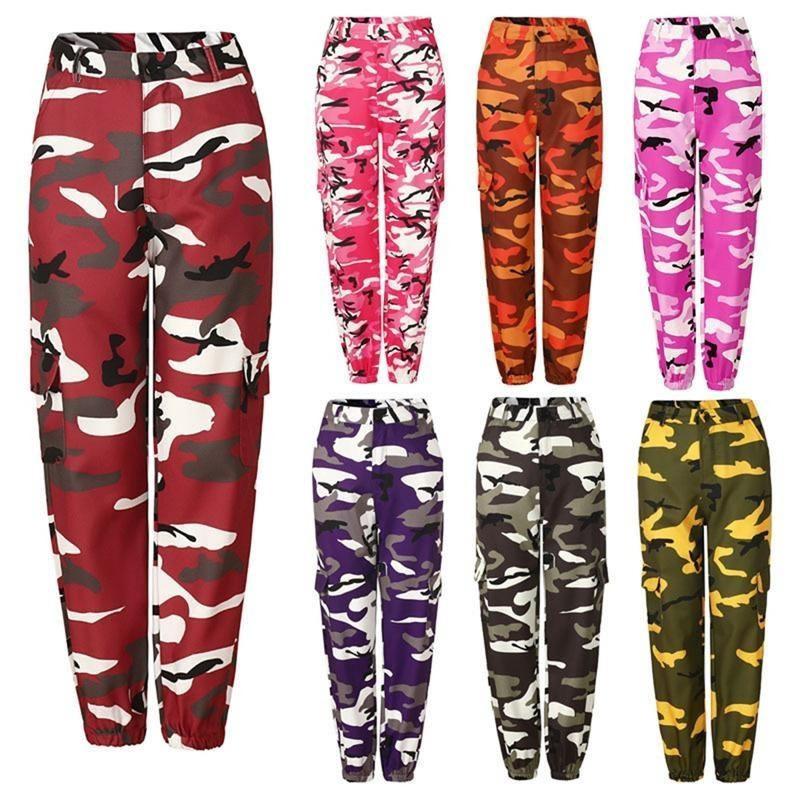 New Fashion Camo Cargo Trousers Women Casual Pants Military Army Combat Camouflage Jeans