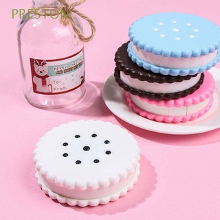 PRESTON Cute Contact Lens Container Sealed Cookie Lenses Box Contact Lens Case Portable|Color Biscuits Shape Candy Color With Mirror Round Storage Eye Care/Multicolor