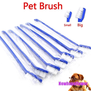 NFPH✹ 1Pcs dual end cat dog puppy toothbrush dental grooming tooth brush