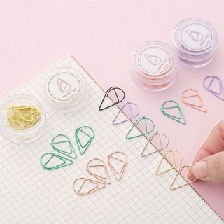 Best selling 10 large simple and cute drop-shaped paper clips metal bookmark creative paper clips