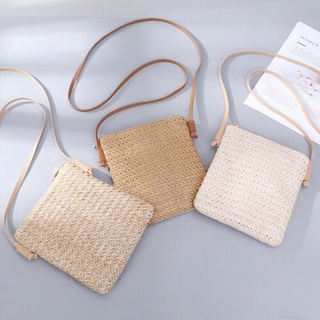 ♨♨-Women´s Straw Plait Small Square Bags One Shoulder Bags