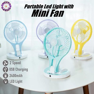 OSQ Rechargeable Portable Led Light with Mini Fan Ht5580