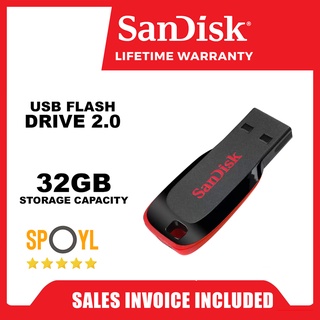 SanDisk 32GB USB Flash Drive Cruzer Blade 2.0 Flash Drive ( SDCZ50 -032G -B35 ) - Spoyl store