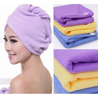 Microfiber Hair Drying Bath Towel Cap Quick Bath