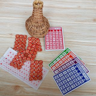 Bingo Set with Rattan Shaker