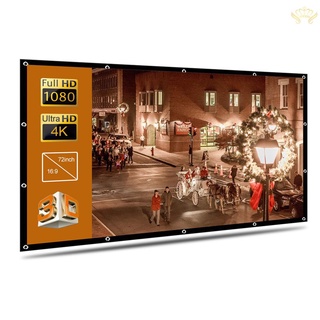 New Portable Foldable Projector Screen High Definition Outdoor Home Cinema Theater 3D Movie (72inch, 16:9)