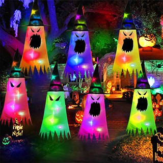 【Ready Stock】【Halloween】♥Halloween Witch Hat Color Glowing Hat Cosplay Hat Toy Polychromatic Holiday decoration