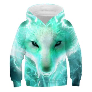 2021 Winter Fashion wolf Hoodies Children Boy Long Sleeves newest animal Pullovers Baby Kids Sweatsh