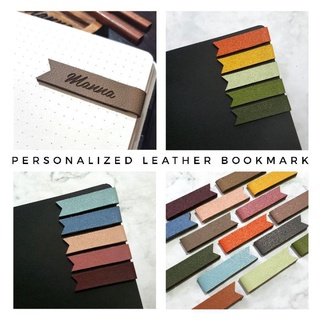 BOOKBOOKS☢Personalized Leather Magnetic Bookmark [Engraved! Not Printed] SetB