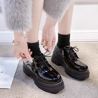 Platform shoes--Autumn new platform shoes female thick-soled Japanese JK small leather college retro style cute increase student all-match (4)