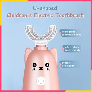 Kids U-Shaped Electric Toothbrush Silicone Automatic Ultrasonic Tooth Brush for Birthday 3-9 ages