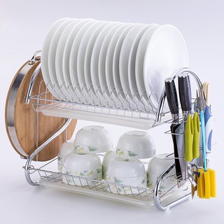 2 Layer Stainless Dish Drainer Rack (2)