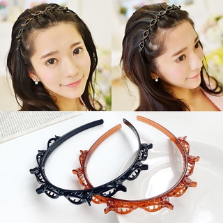 Fashion Hair Clips Hairpin Multilayer Hollow Woven Headband Double Layer Band Twist Plait Clip