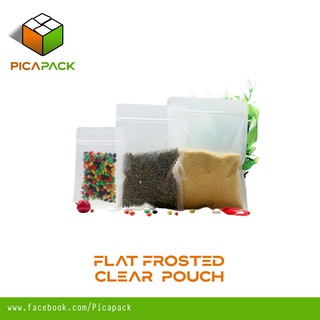 100pcs Flat Frosted Clear Ziplock Plastic Package Pouch
