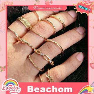 Fashion Trend Metal Retro Gold 12-piece Suit Set Joint Ring Ring Jewelry (1)