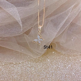 Fashion accessories❁❏【YH】18k rose gold plated Crystal pendant necklace (3)