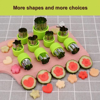 ∈✓9pcs Fruit Vegetable Cookie Sandwich Cutter Shaper Molder (BLW, Food Decoration, Design)