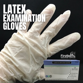 FIRSTBORN 10pcs LATEX GLOVES | Examination Gloves, Powder Free Ambidextrous Non-Sterile