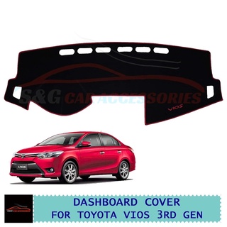 Toyota Vios 2014, 2015, 2016, 2017, 2018 3rd Gen Dashboard Cover Dashboard Mat Cover Sunshades