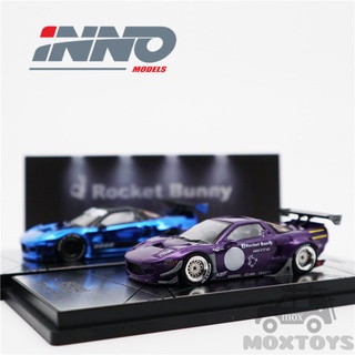 INNO 1:64 Honda NSX (NA) ROCKET BUNNY V2 AERO Metallic Purple/ Chrome Blue Model Car