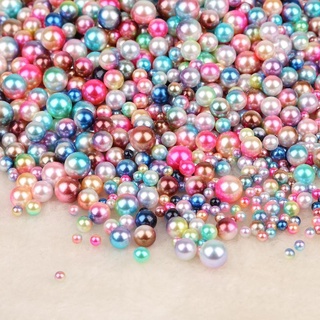 color paper☢❀✈Mix Rainbow Color Round Imitation Pearl Beads No Hole Loose B